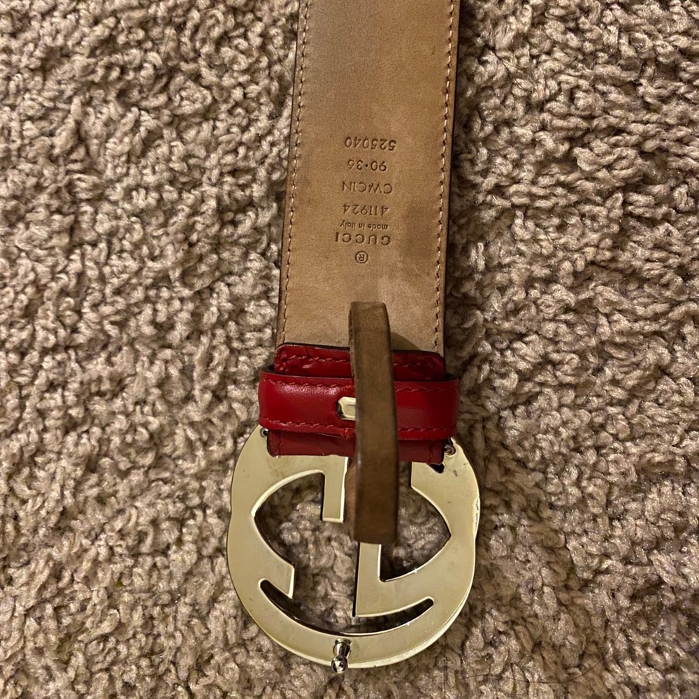 Red Gucci belt size 36 - Picture 2 of 5